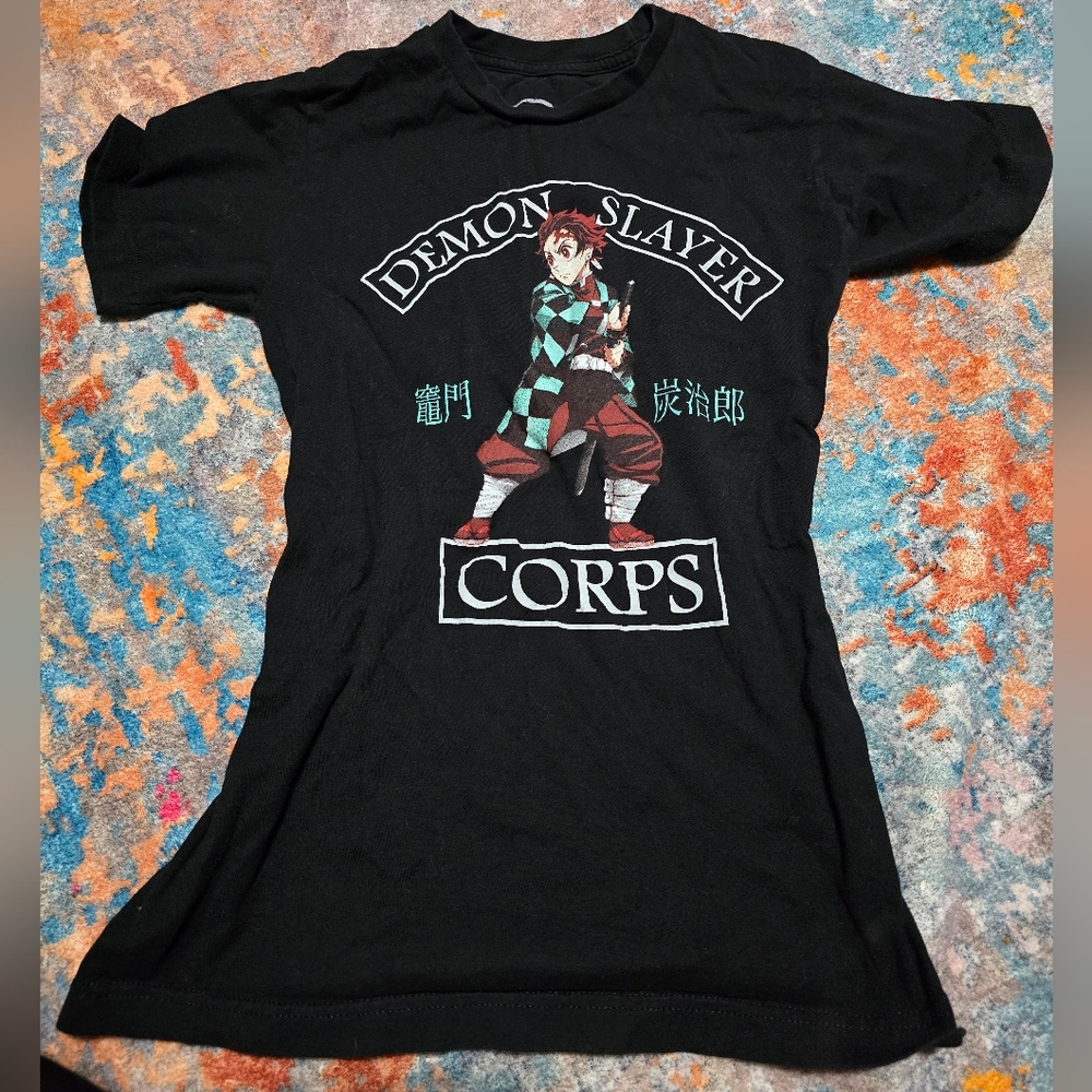 Demon Slayer Corps Black S Anime Graphic Tee